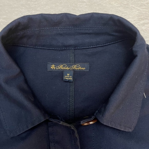 Brooks Brothers Women’s Navy Utility Jacket Size M | Button Front Belted Waist - Picture 12 of 14
